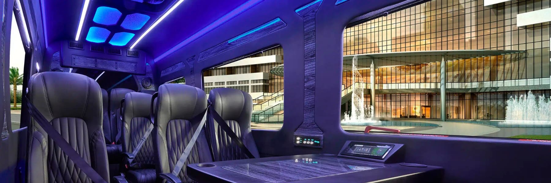 Interior shots of vehicles (e.g., leather seats, ambient lighting)